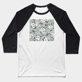 December Winter Floral Baseball T-Shirt